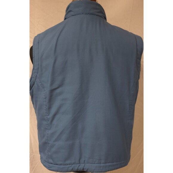 Tommy Hilfiger Mens XL Blue Grey Reversable Full Zip Fleece Logo Flag Hike Vest - Picture 8 of 16